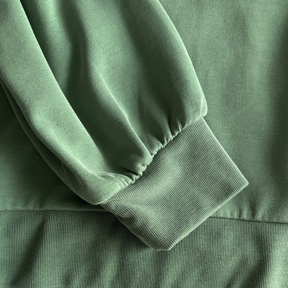 Athleta Seasoft Green V-Neck Sweatshirt - Picture 5 of 5